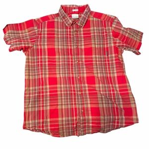 Columbia Sportswear Mens Shirt Plaid short Sleeve size Large